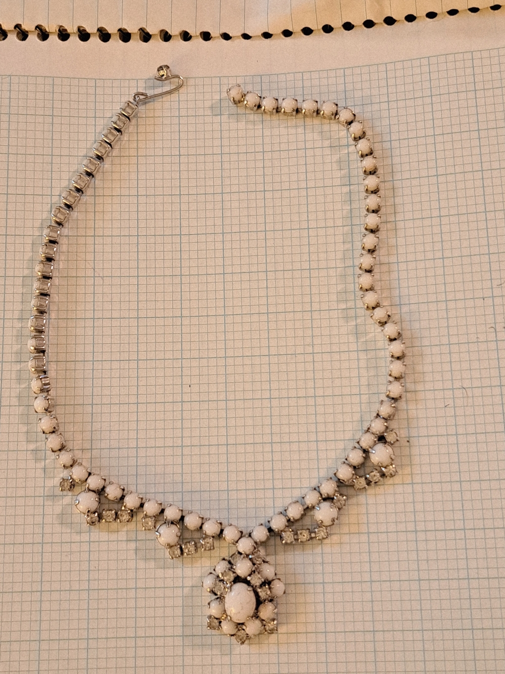 White & Diamond Faux Stone and Silver-Tone Statement Necklace - Women Jewelry
